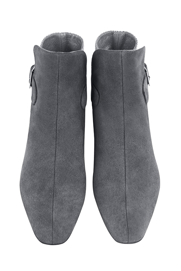 ショートブーツ・ブーティ Santoni Dove Grey Suede Ankle Boots Women's grey suede ankle boot with fur | Santoni Shoes